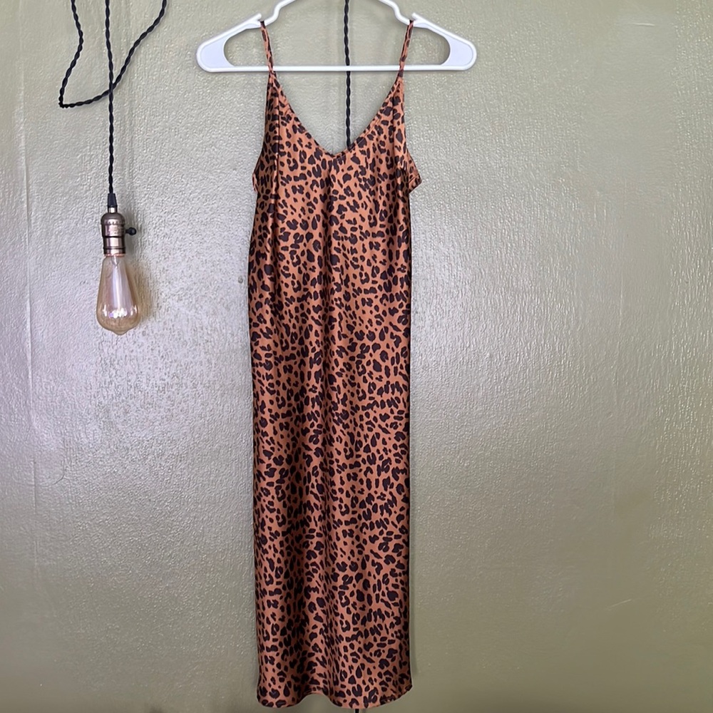 A new day midi cheetah print silky dress